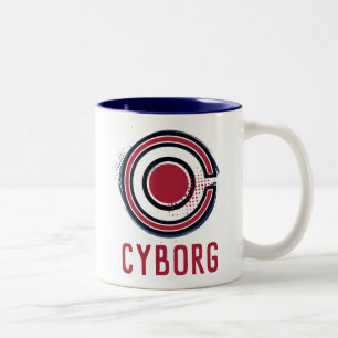 Justice League Brush & Raster Cyborg Symbol Två-Tonad Mugg