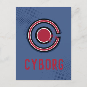 Justice League Brush & Raster Cyborg Symbol Vykort