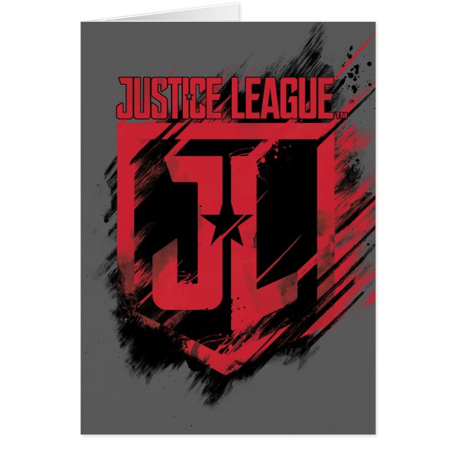 Justice League | Brushed Paint JL Shield Hälsningskort (Framsidan)