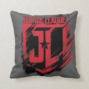 Justice League Brushed Paint JL Shield Kudde