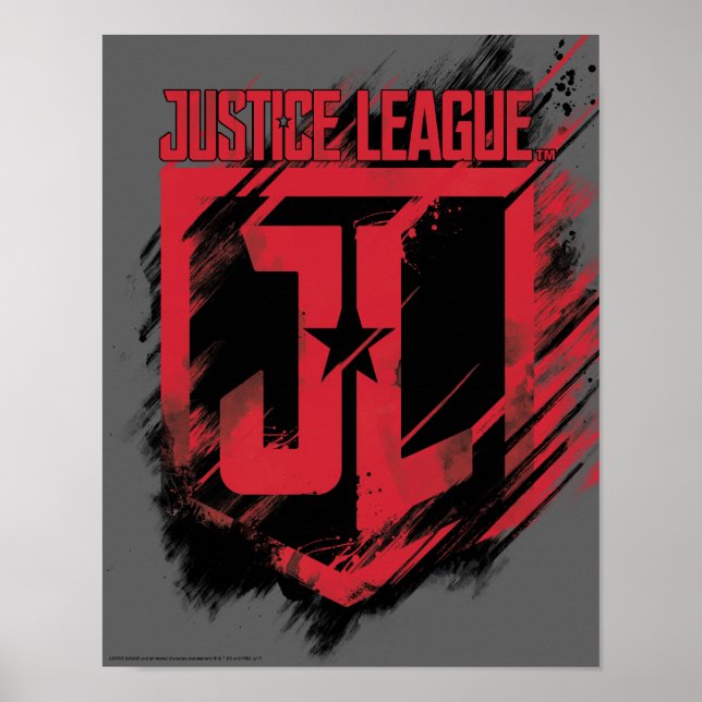 Justice League | Brushed Paint JL Shield Poster (Framsidan)