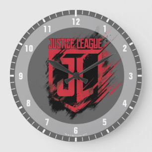 Justice League   Brushed Paint JL Shield Stor Klocka