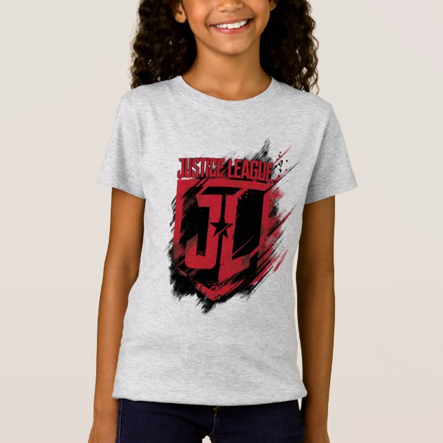 Justice League | Brushed Paint JL Shield T Shirt (Framsida)