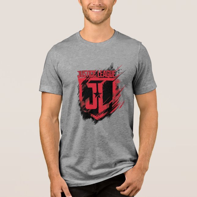 Justice League | Brushed Paint JL Shield T Shirt (Framsida)