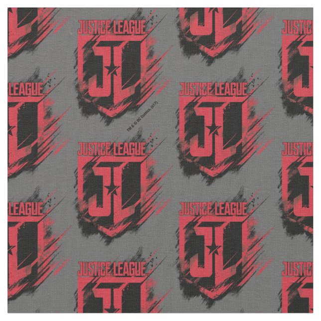 Justice League | Brushed Paint JL Shield Tyg (Närbild)