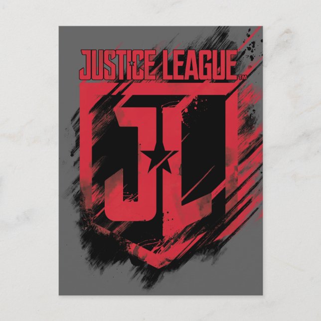 Justice League | Brushed Paint JL Shield Vykort (Framsida)