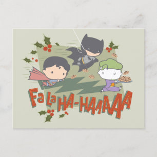 Justice League Chibi Helgdag Cookie Chase Helg Vykort