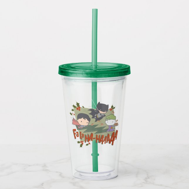 Justice League Chibi Helgdag Cookie Chase Take Away Mugg (Framsida)