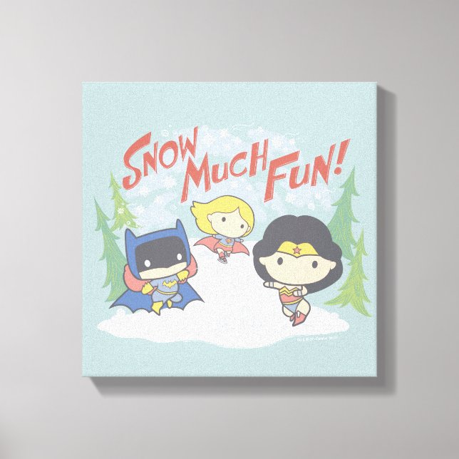 Justice League Chibi Snowball Fight Canvastryck (Framsida)