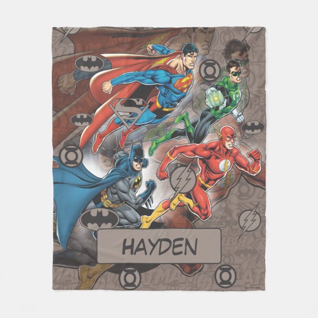 Justice League Collage Fleecefilt (Framsidan)