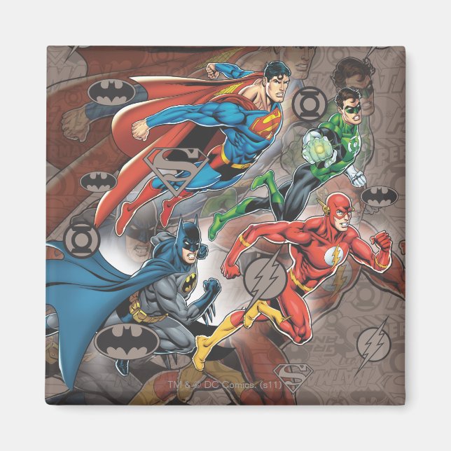 Justice League Collage Magnet (Framsidan)
