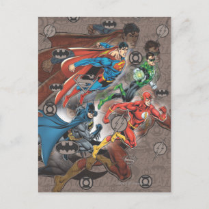 Justice League Collage Vykort