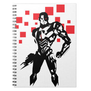 Justice League Cyborg Digital Noir Pop Art Anteckningsbok