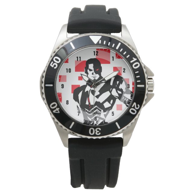 Justice League | Cyborg Digital Noir Pop Art Armbandsur (Framsida)