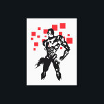 Justice League | Cyborg Digital Noir Pop Art Canvastryck<br><div class="desc">Kolla in den här tecknaden i stil av Justitieförbundets cyborg,  som står med sin cybernetiska kanon vid redot. Den svarta och vita bilden kompenseras av hans röda cybernetiska förbättringar och röda digitala fyrkanter i bakgrunden.</div>