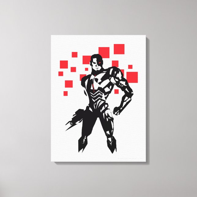Justice League | Cyborg Digital Noir Pop Art Canvastryck (Framsida)