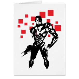 Justice League Cyborg Digital Noir Pop Art Hälsningskort