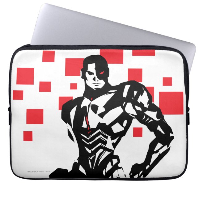 Justice League | Cyborg Digital Noir Pop Art Laptop Fodral (Framsidan)