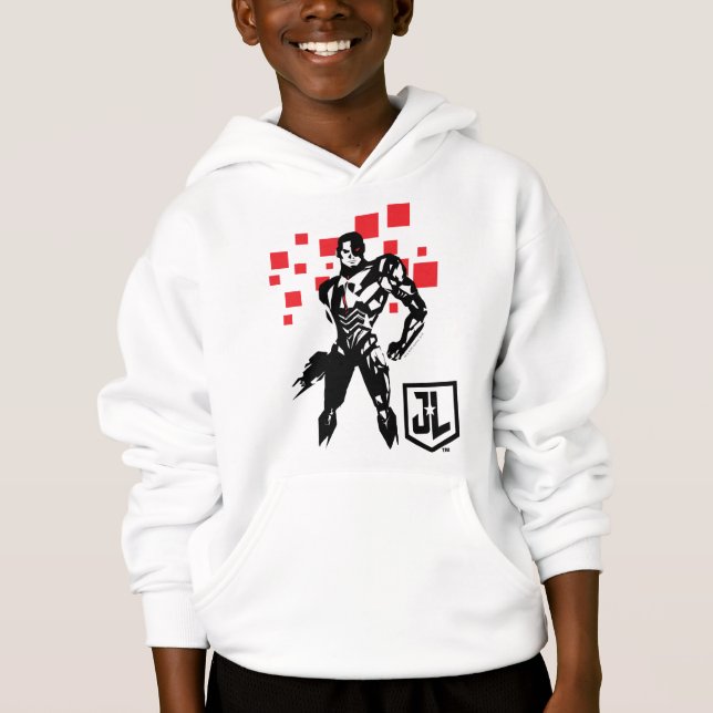 Justice League | Cyborg Digital Noir Pop Art Tee (Framsida)