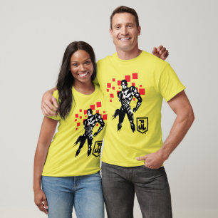 Justice League Cyborg Digital Noir Pop Art Tee Shirt