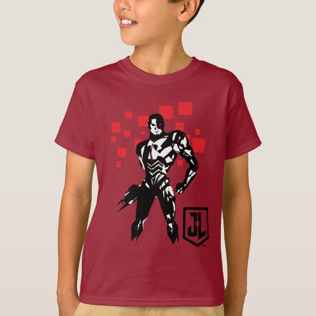 Justice League | Cyborg Digital Noir Pop Art Tröja (Framsida)