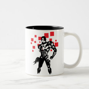 Justice League Cyborg Digital Noir Pop Art Två-Tonad Mugg