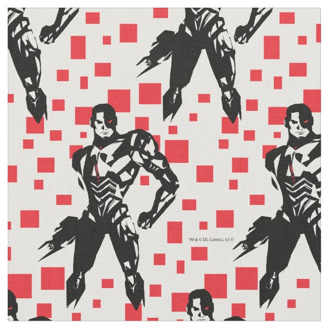 Justice League | Cyborg Digital Noir Pop Art Tyg (Närbild)