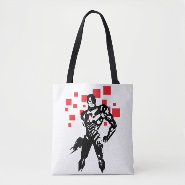 Justice League | Cyborg Digital Noir Pop Art Tygkasse (Framsida)