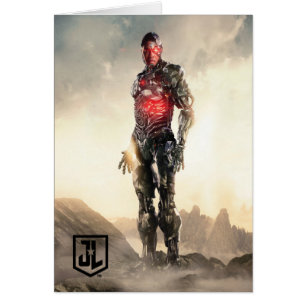 Justice League Cyborg On Battlefield Hälsningskort
