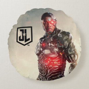 Justice League Cyborg On Battlefield Rund Kudde