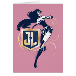 Justice League damm- och JL-ikon Hälsningskort