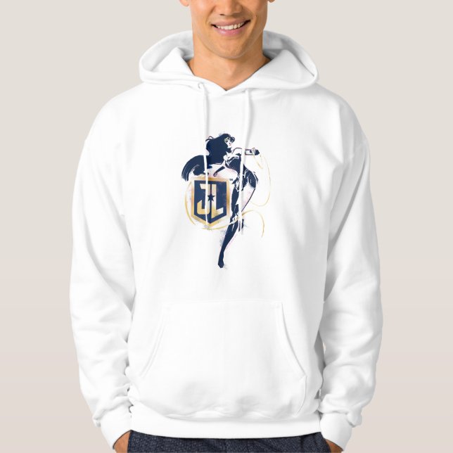 Justice League |  damm- och JL-ikon Hoodie (Framsida)