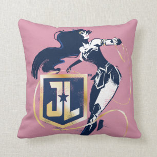 Justice League damm- och JL-ikon Kudde