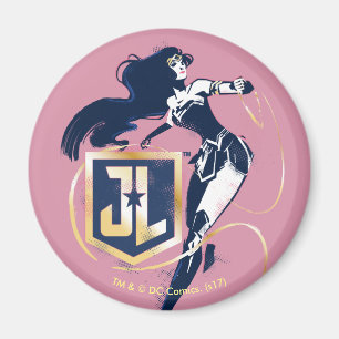 Justice League damm- och JL-ikon Magnet
