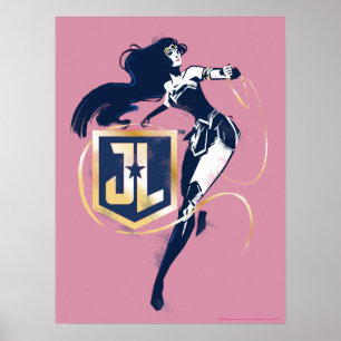 Justice League damm- och JL-ikon Poster