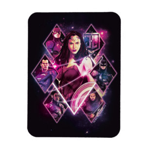Justice League Diamond Galactic Group Panels Magnet