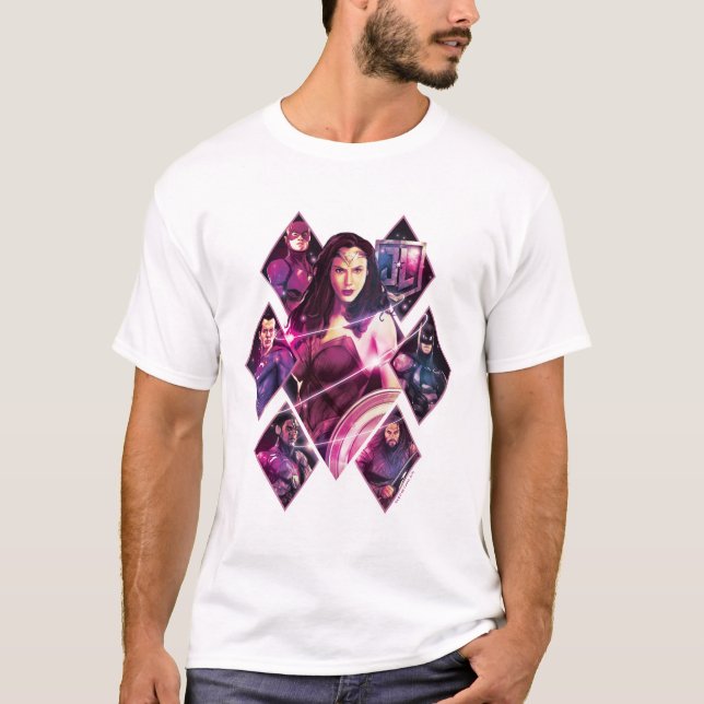 Justice League | Diamond Galactic Group Panels T-shirt (Framsida)