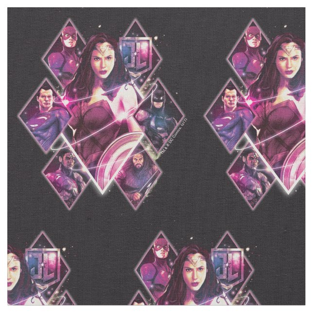 Justice League | Diamond Galactic Group Panels Tyg (Närbild)