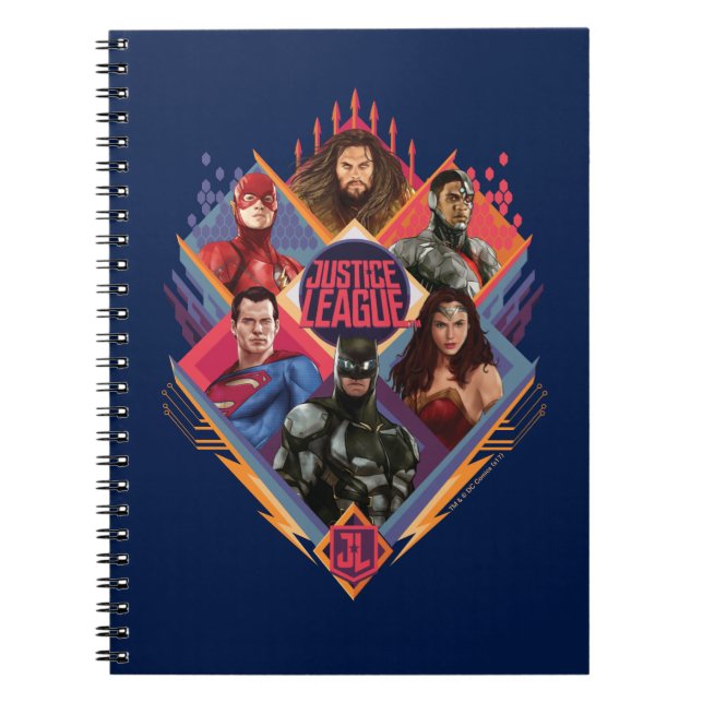 Justice League | Diamond Hatch Group Badge Anteckningsbok (Framsidan)