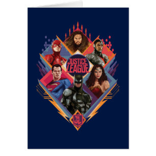 Justice League Diamond Hatch Group Badge Hälsningskort
