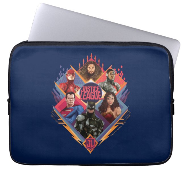 Justice League | Diamond Hatch Group Badge Laptop Sleeve (Framsidan)