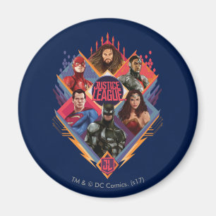 Justice League   Diamond Hatch Group Badge Magnet