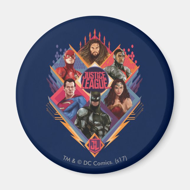 Justice League | Diamond Hatch Group Badge Magnet (Framsidan)