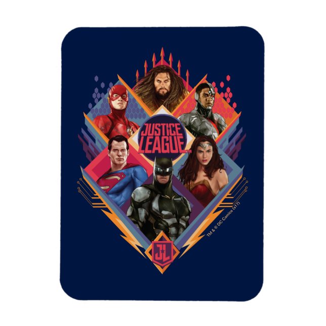 Justice League | Diamond Hatch Group Badge Magnet (Vertikal)