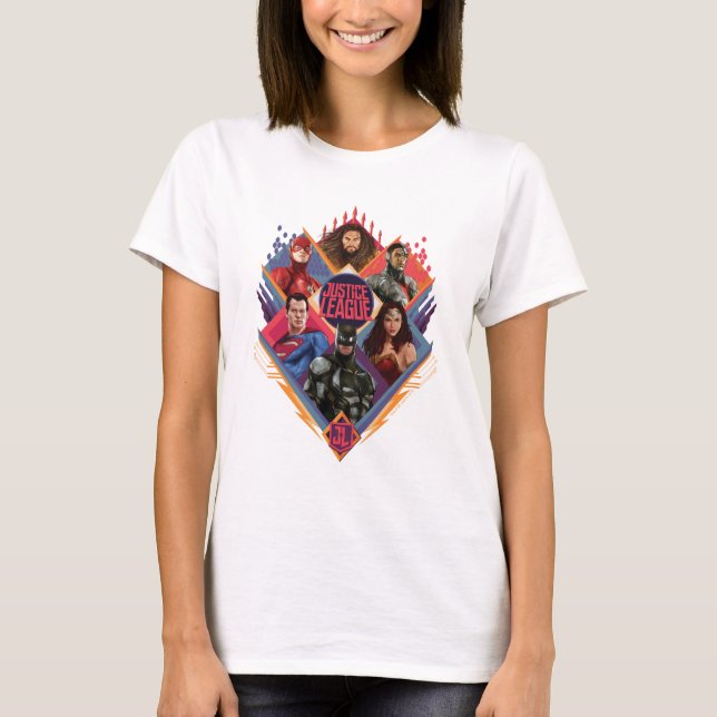 Justice League | Diamond Hatch Group Badge Tee Shirt (Framsida)