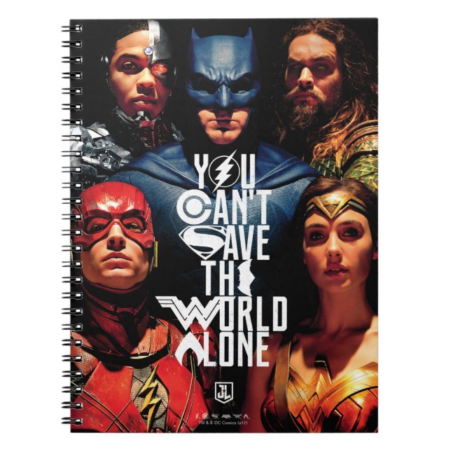 Justice League | Du kan inte Spara Ensamen i värld Anteckningsbok (Framsidan)