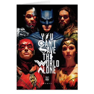 Justice League Du kan inte Spara Ensamen i värld Hälsningskort