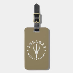 Justice League Emblem i Aquaman Retro Trident Bagagebricka