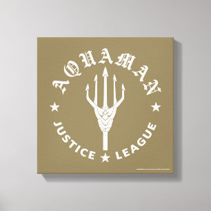 Justice League Emblem i Aquaman Retro Trident Canvastryck