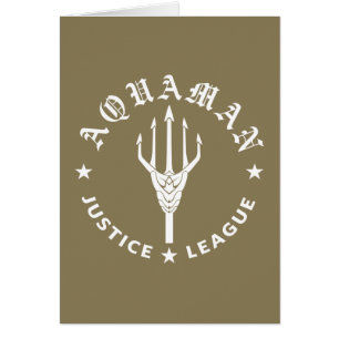 Justice League   Emblem i Aquaman Retro Trident Hälsningskort